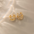 Bold Snake Hoop & Sparkling Ear Cuff Collection | Waterproof Stainless Steel