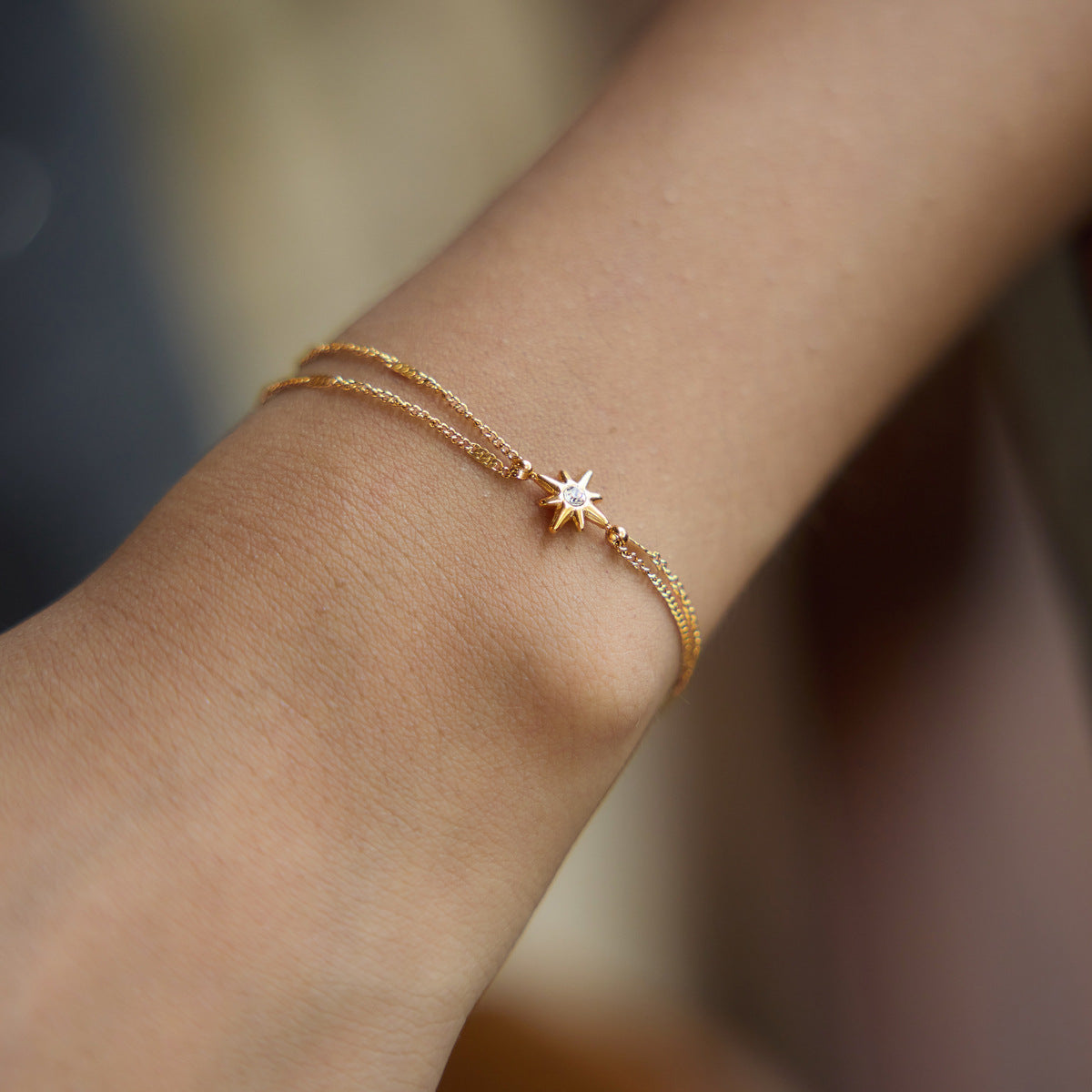 Waterproof Dainty Double-Chain Charm Bracelets