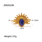 Waterproof 18K Gold Lapis Lazuli & Evil Eye Statement Ring Collection