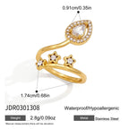 Waterproof Adjustable Celestial & Leaf Wrap Rings