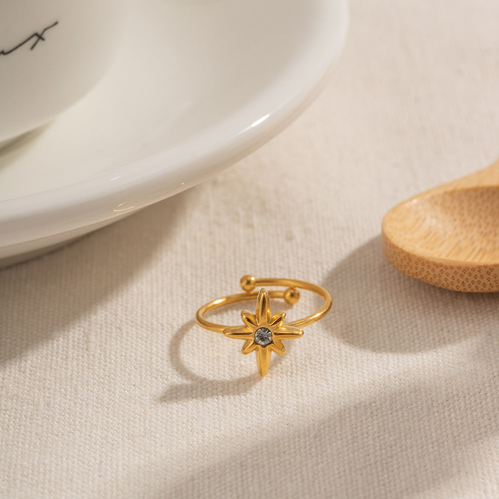 Waterproof Minimalist Star Open Ring
