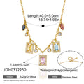 Rainbow Charm Layered Necklace | Waterproof & Tarnish-Free