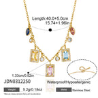 Rainbow Charm Layered Necklace | Waterproof & Tarnish-Free