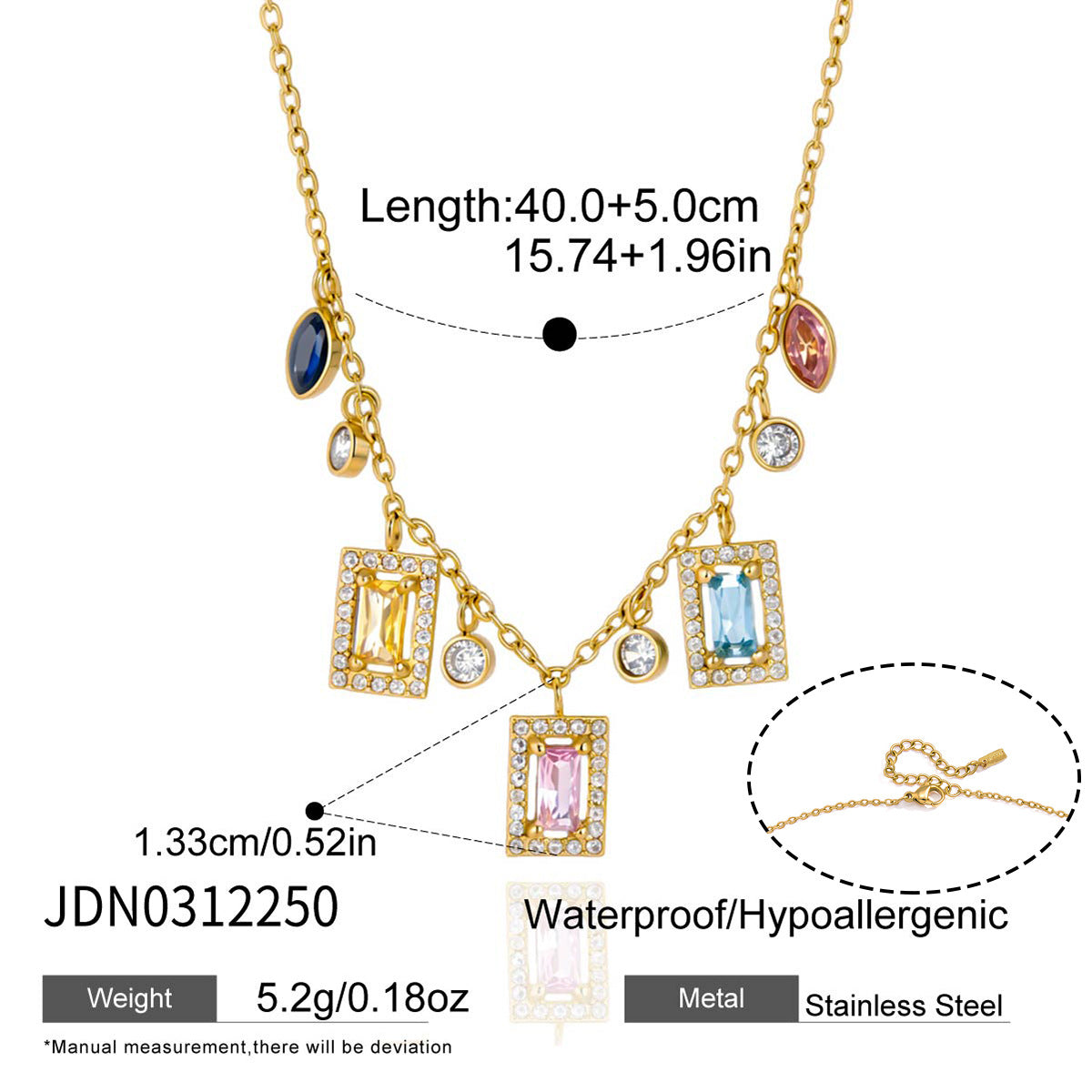 Rainbow Charm Layered Necklace | Waterproof & Tarnish-Free