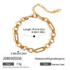 Waterproof 18K Gold Plated Ribbed Texture Open Cuff Bangle Bracelet