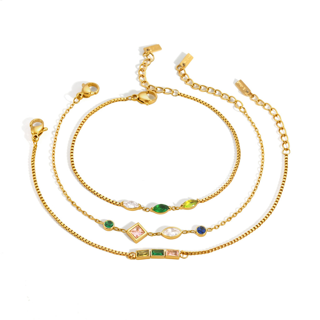 Chic Waterproof Colorful Crystal Bracelet