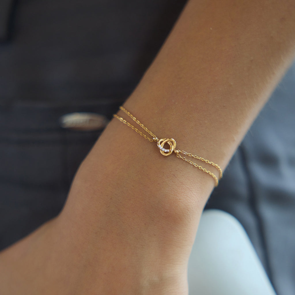 Waterproof Dainty Double-Chain Charm Bracelets