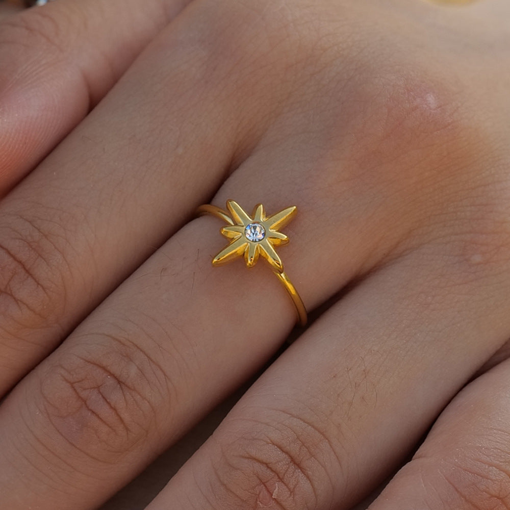 Waterproof Minimalist Star Open Ring
