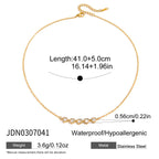Waterproof 18K Gold Rainbow Heart Zirconia Charm Necklace