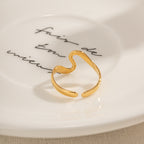 Waterproof Wavy Open Ring