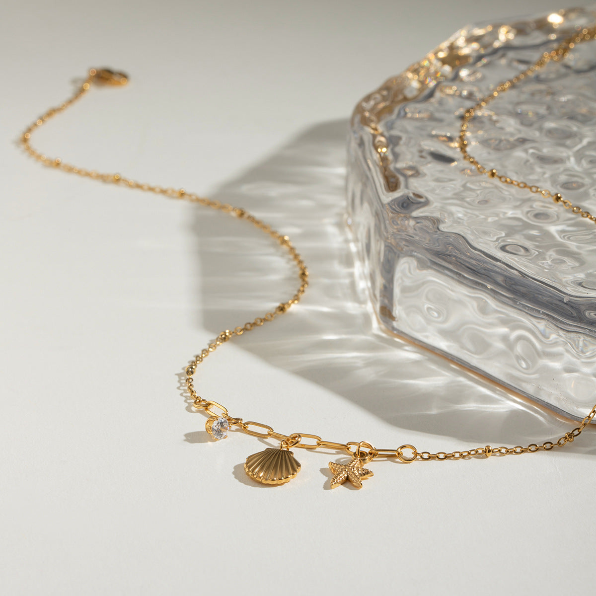 Waterproof Ocean Charm Satellite Necklace