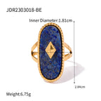 Waterproof 18K Gold Lapis Lazuli & Evil Eye Statement Ring Collection