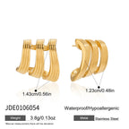 Waterproof Triple-Band Zirconia Statement Huggie Earrings