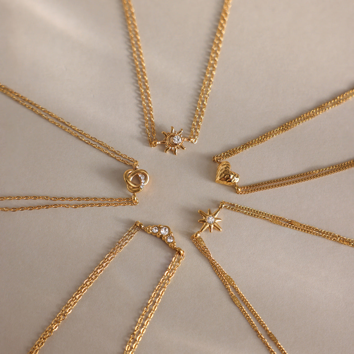 Waterproof Dainty Double-Chain Charm Bracelets