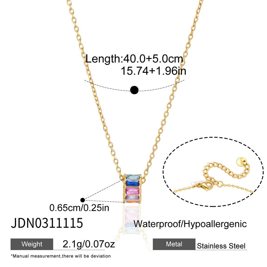 Waterproof 18K Gold Vintage Cameo & Zirconia Medallion Pendant Necklace