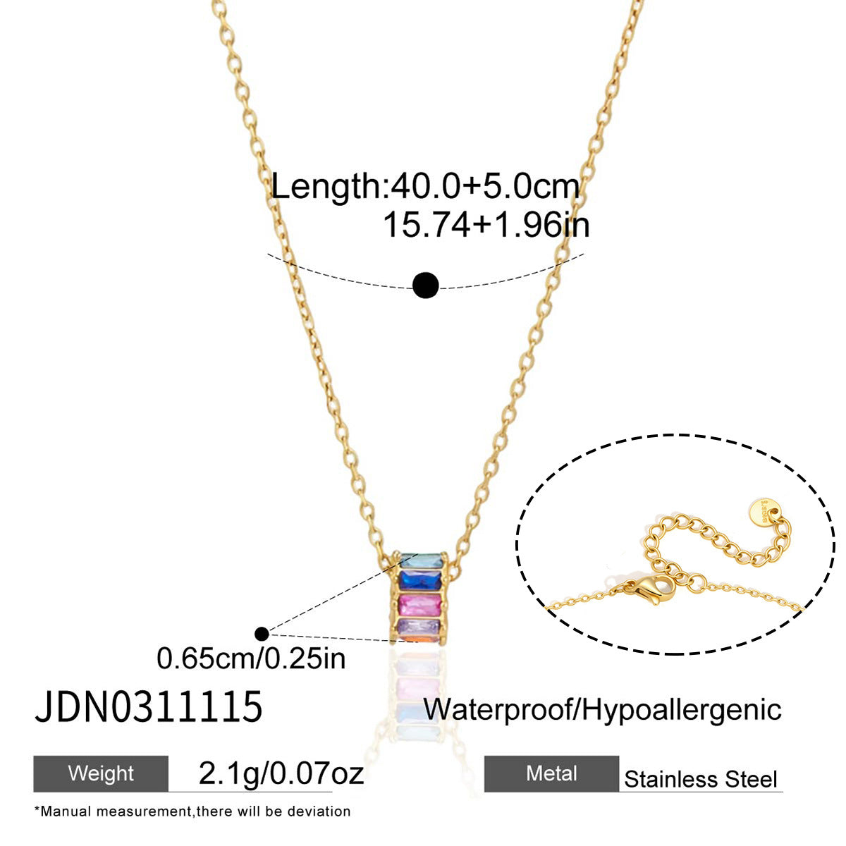 Waterproof 18K Gold Vintage Cameo & Zirconia Medallion Pendant Necklace