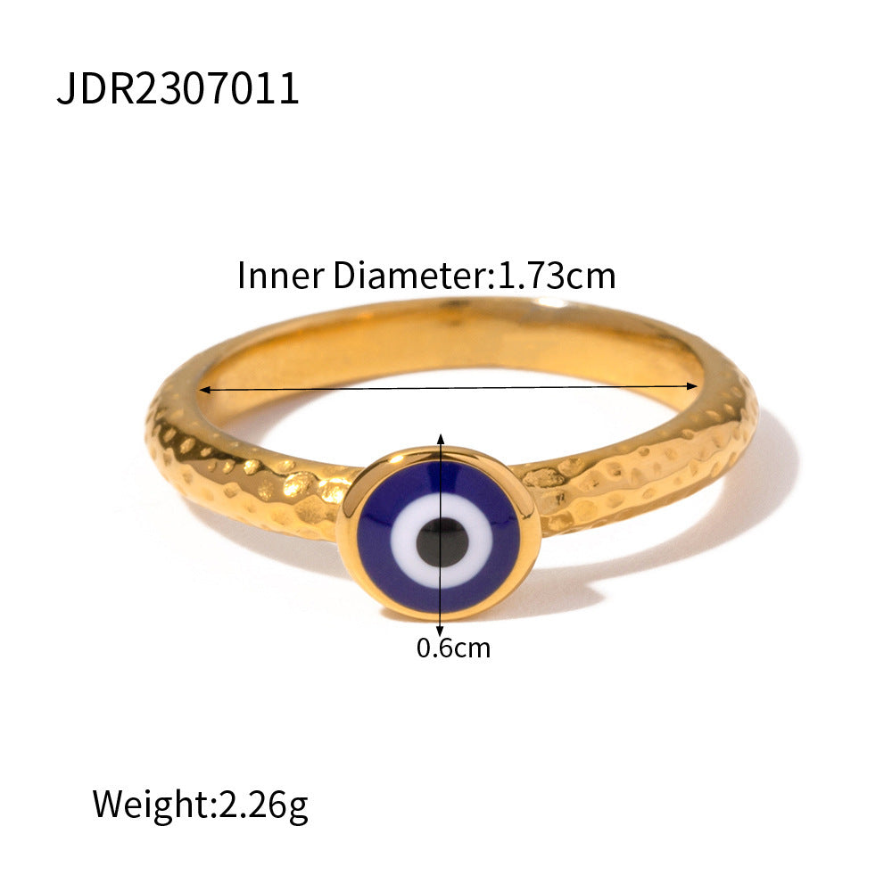 Waterproof 18K Gold Lapis Lazuli & Evil Eye Statement Ring Collection