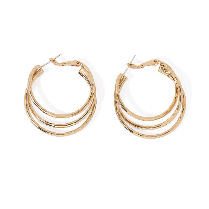 Elegant Multi-Layer Gold Hoop Earrings