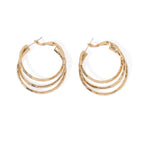 Elegant Multi-Layer Gold Hoop Earrings