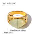 Waterproof 18K Gold Colorful Resin Accent Statement Band Ring