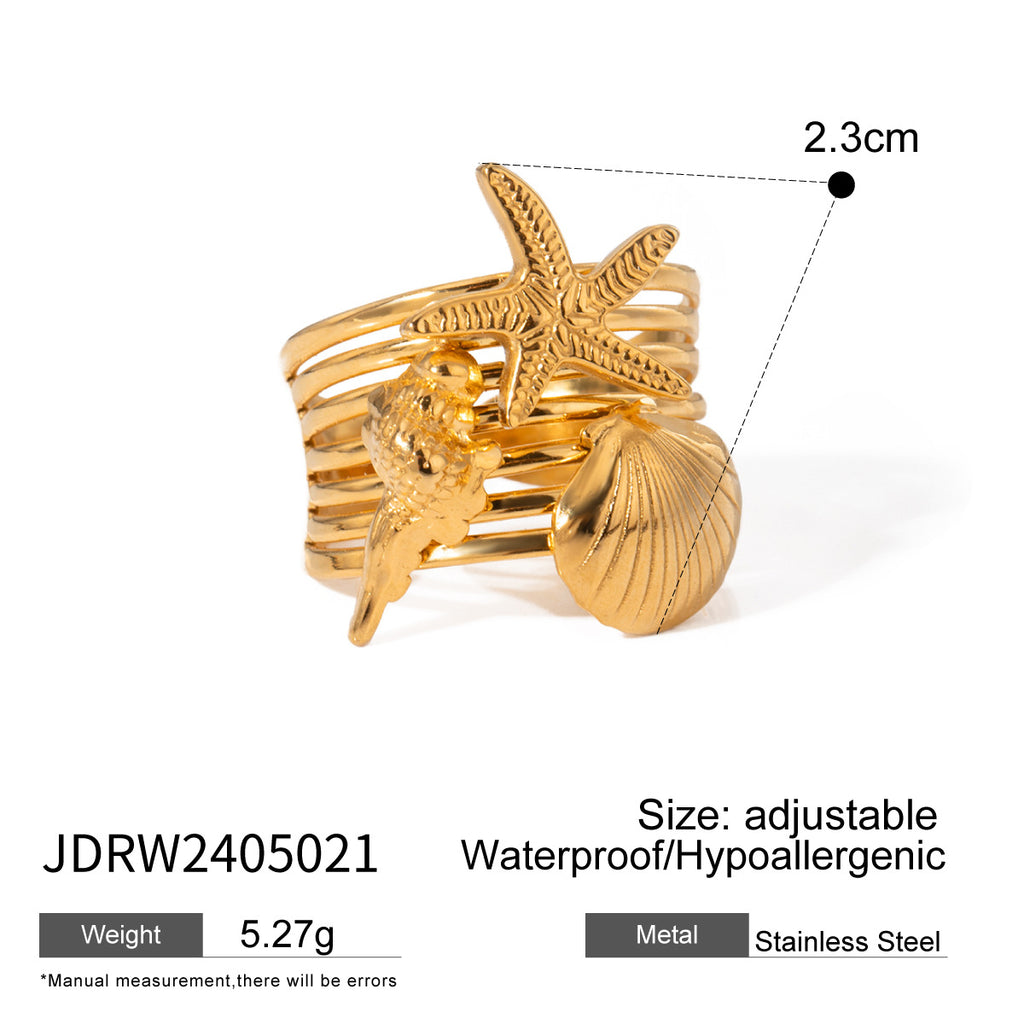 Waterproof Starfish Ring Collection
