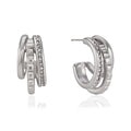 Chic Multi-Texture Triple Row Half Hoops | Tarnish-Free Stud Earrings