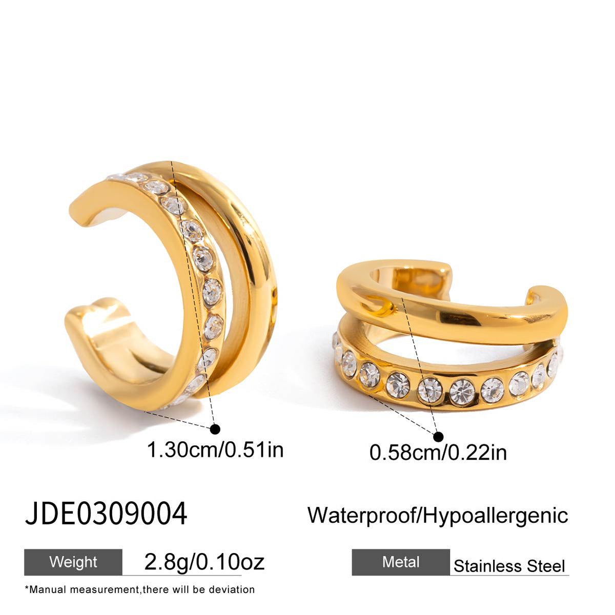 Waterproof Gold Spiral Claw Drop Earrings with Pear-Cut Zirconia