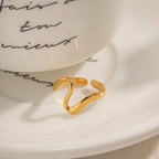 Waterproof Wavy Open Ring