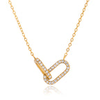Waterproof 18K Gold Vintage Double Ring Necklace