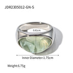 Waterproof 18K Gold Colorful Resin Accent Statement Band Ring