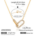 Waterproof 18K Gold Vintage Double Ring Necklace