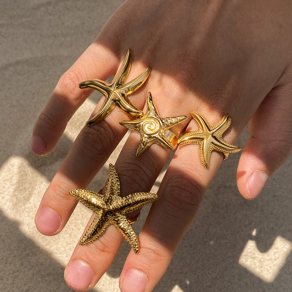 Waterproof Starfish Ring Collection