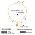 Waterproof 18K Gold-Plated Sun Necklace and Earring Set