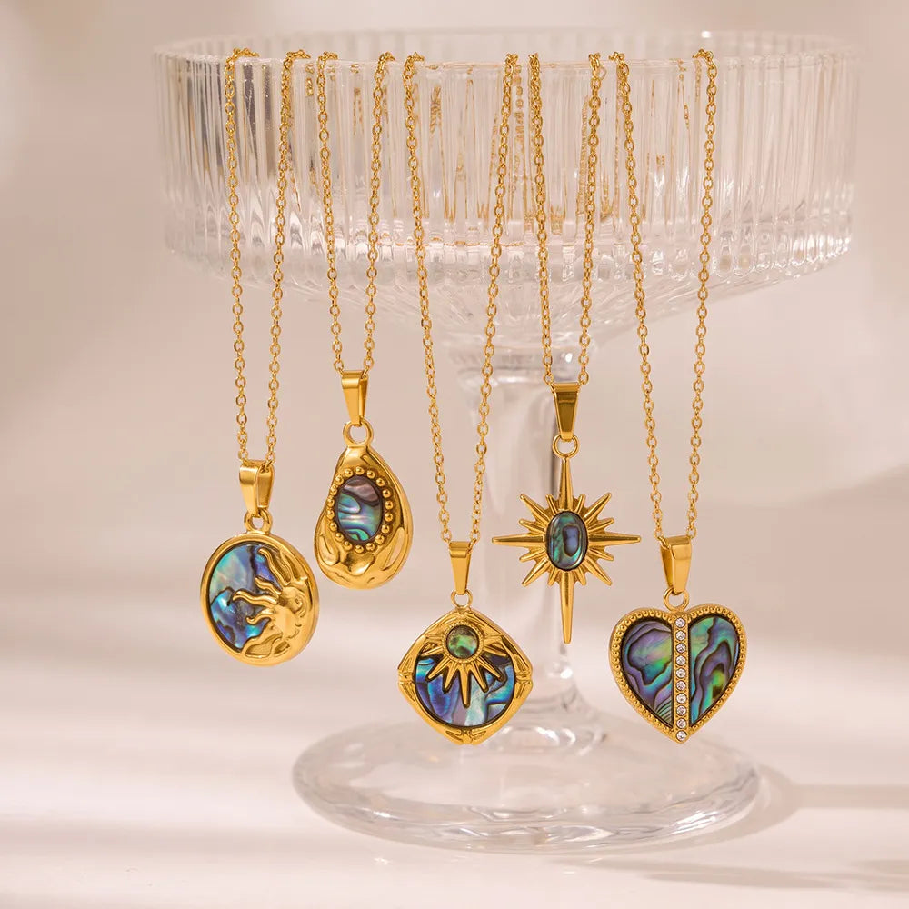 Waterproof Shell Celestial Pendant Necklace