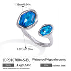 Waterproof 18K Gold Lapis Lazuli & Evil Eye Statement Ring Collection