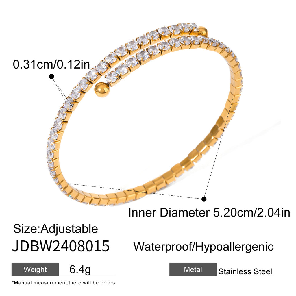 Waterproof Shining Open Bracelet