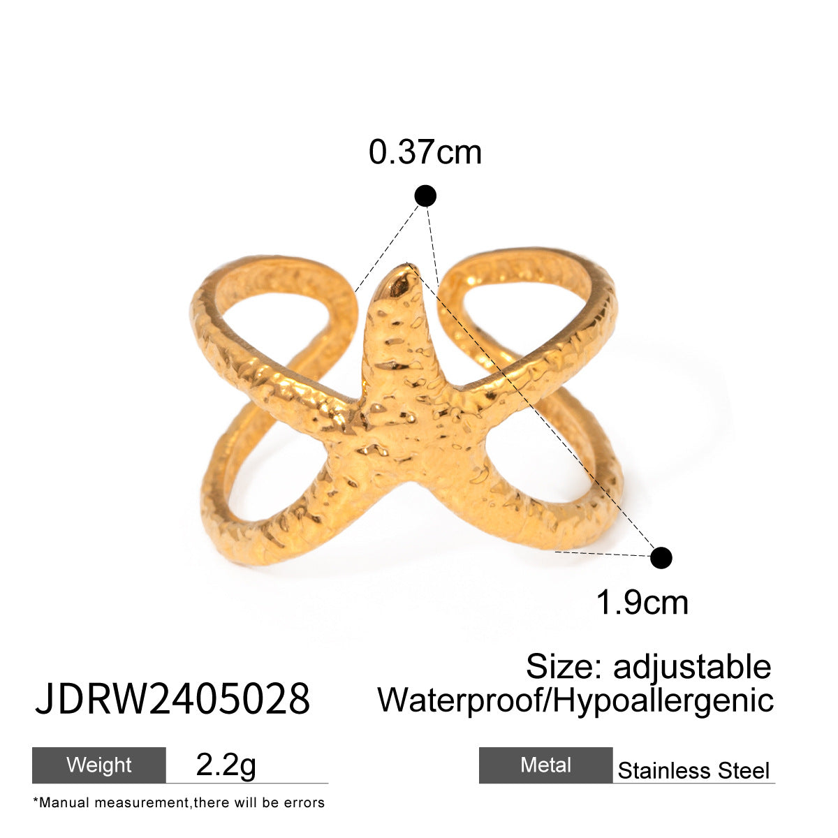 Waterproof Starfish Ring Collection