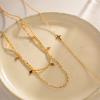 Waterproof Minimalist Double-Layer Necklace