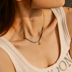 Waterproof Turquoise-colored beads Pendant Necklace