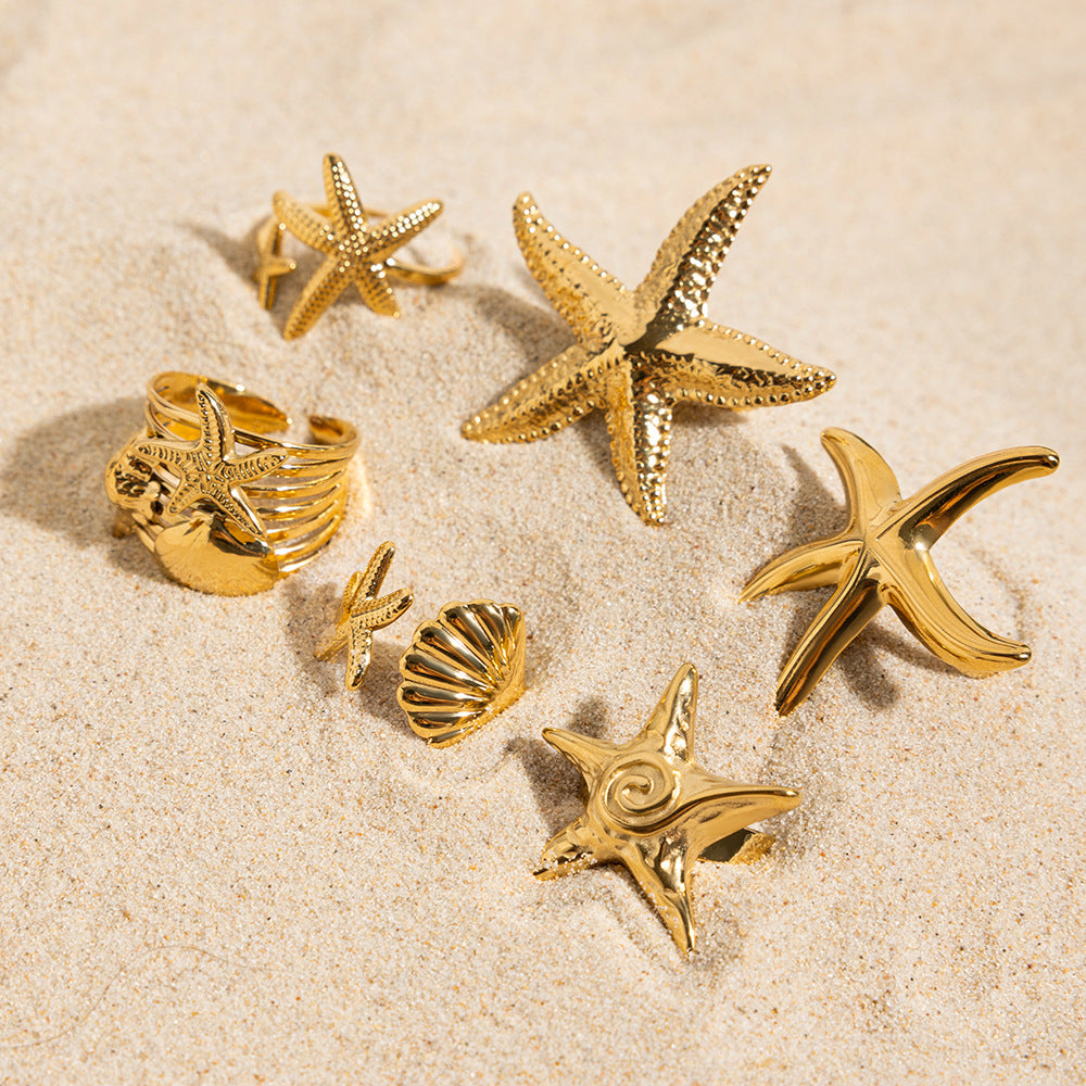 Waterproof Starfish Ring Collection