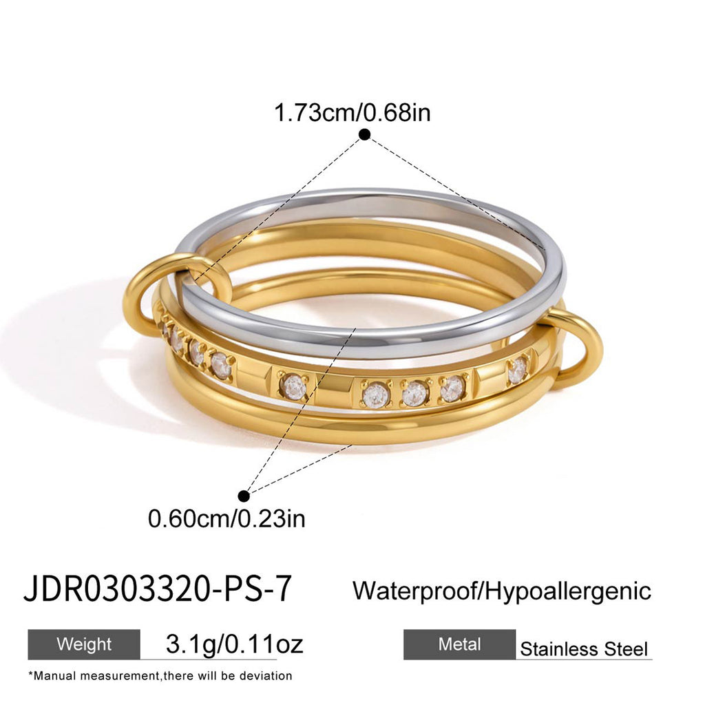 Waterproof 3-in-1 Interlocking Multi-Link Ring
