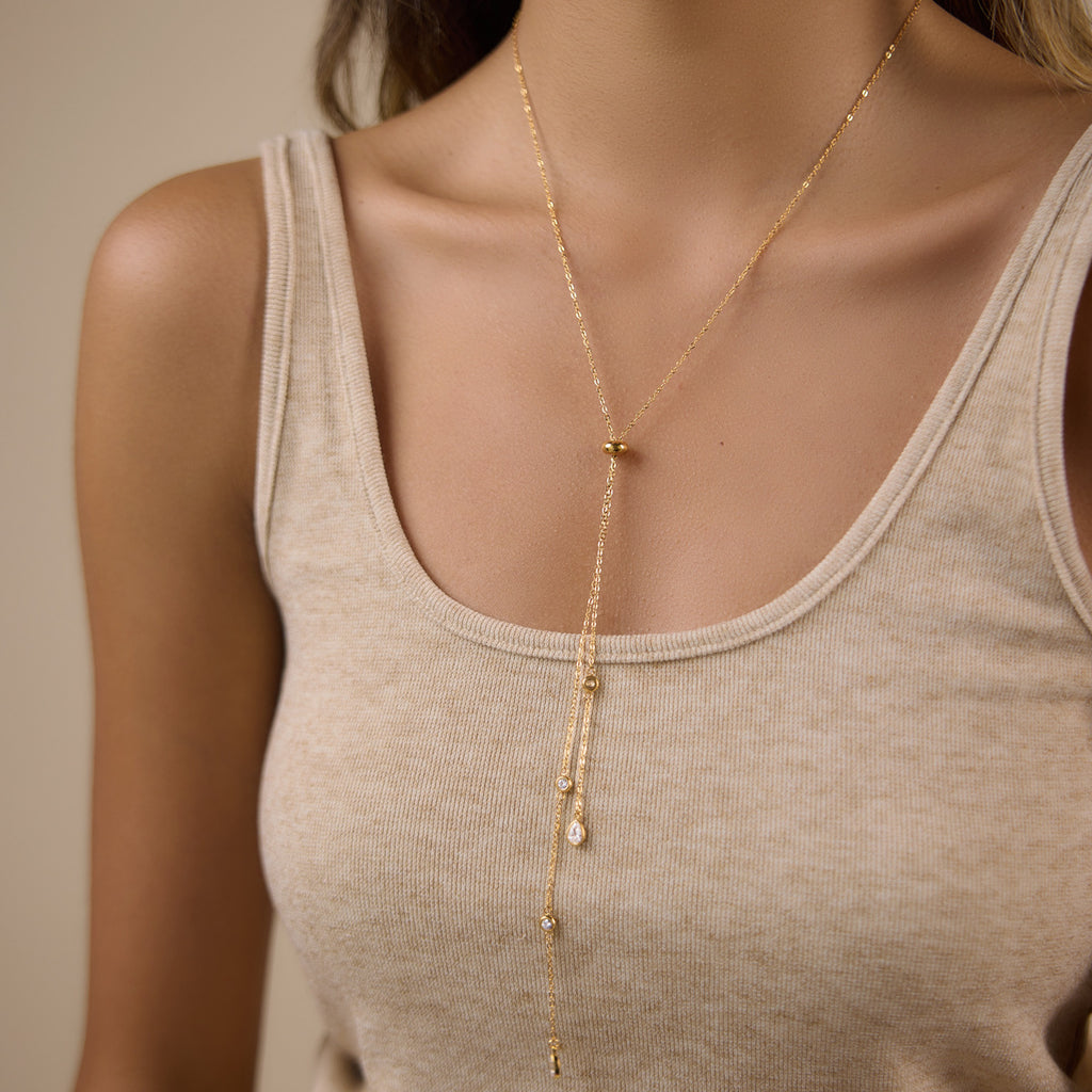 Waterproof Stainless Steel Adjustable Lariat Y-Necklace