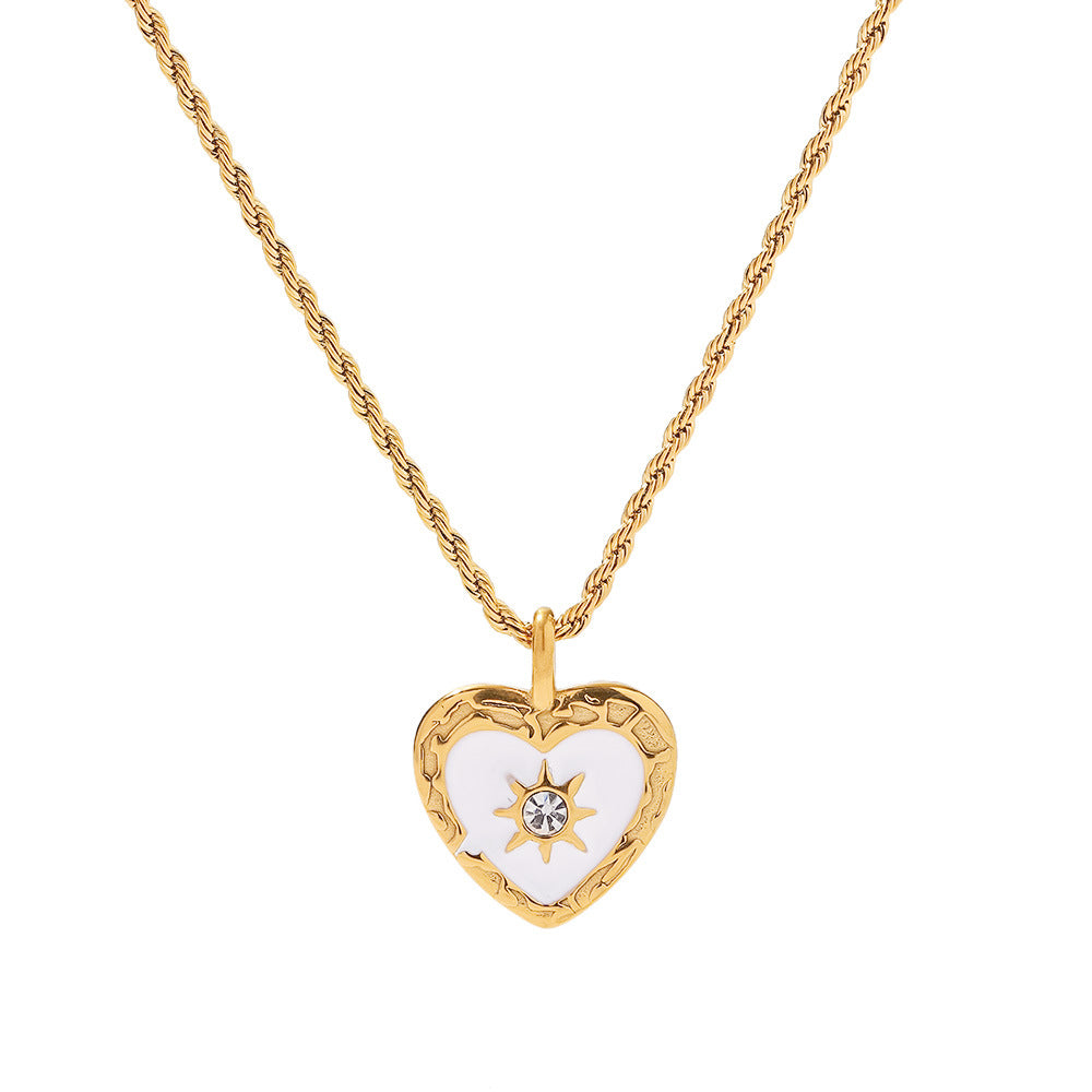 Waterproof Celestial Medallion Necklace | Vintage Gold Steel