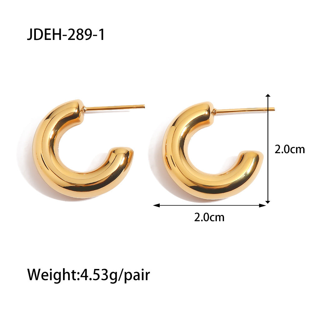 Waterproof 18K Gold Pavé Zircon Ear Stud and Ear Cuff Set