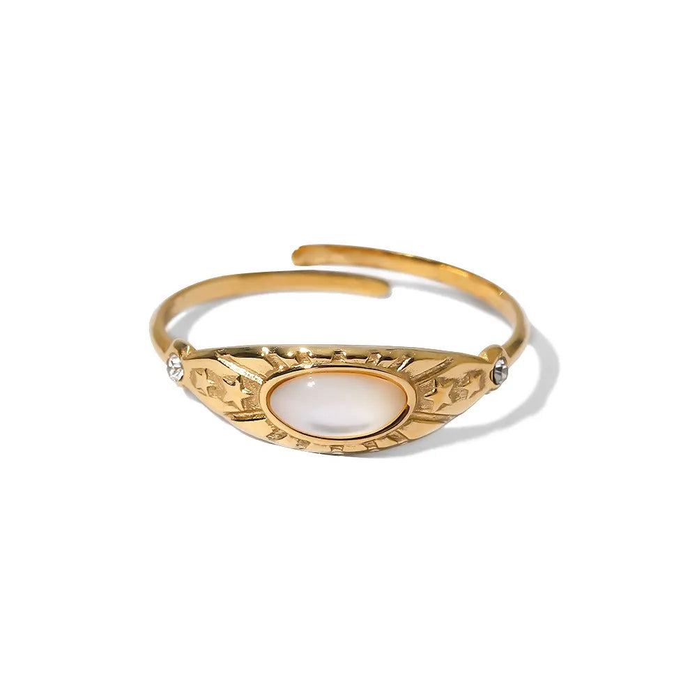 Vintage Adjustable Open Ring | Waterproof 18K Gold