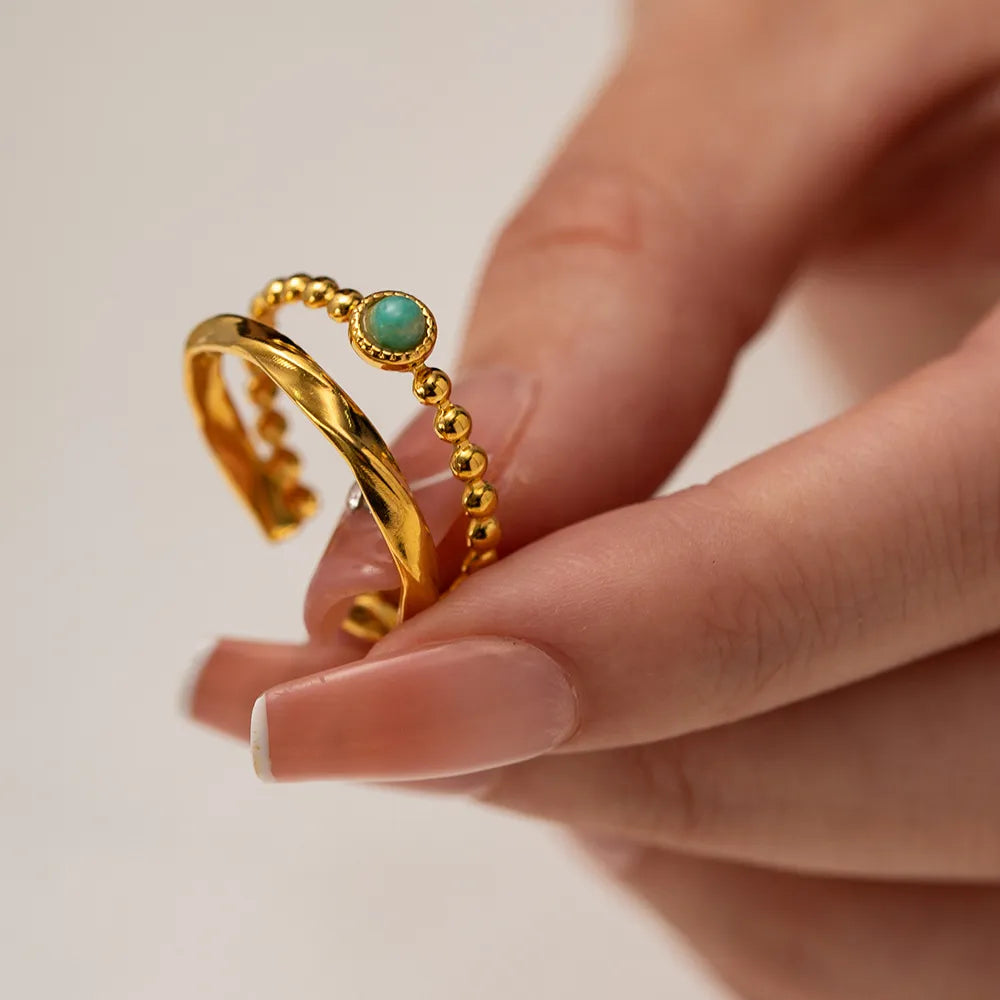 Double-Layer Open Ring – Waterproof Stainless Steel