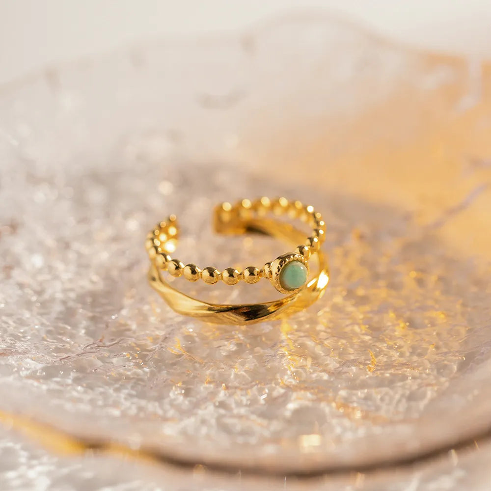 Double-Layer Open Ring | Waterproof 18K Gold