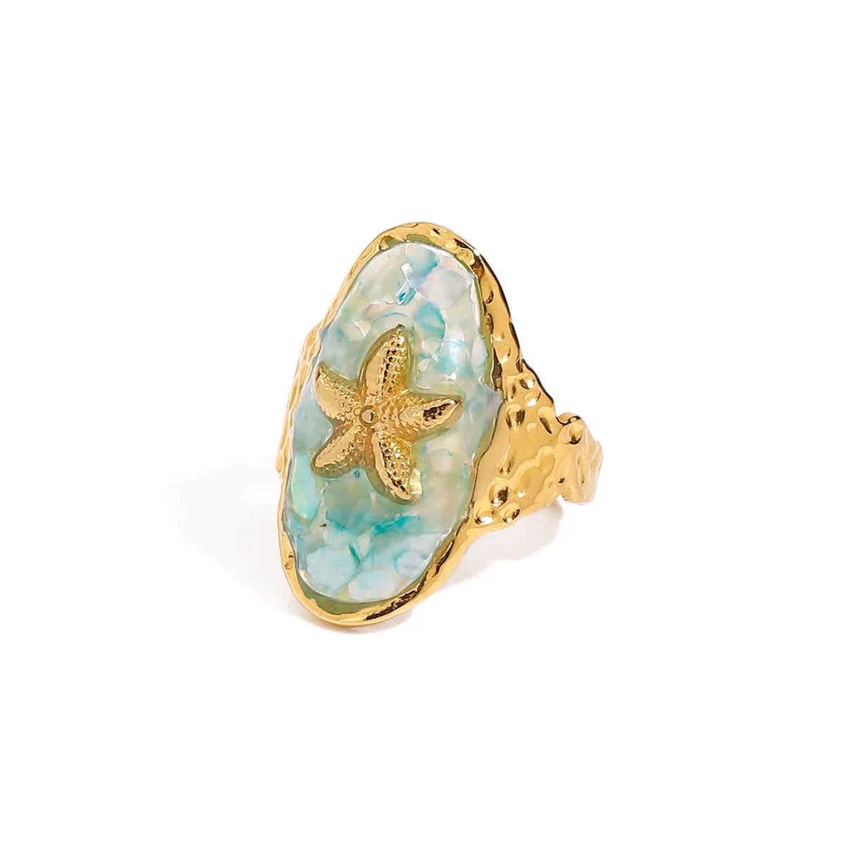Adjustable Starfish Ring – Waterproof Stainless Steel Gold