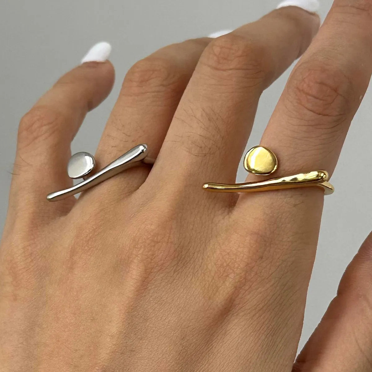 Waterproof Abstract Sculptural Band Open Ring