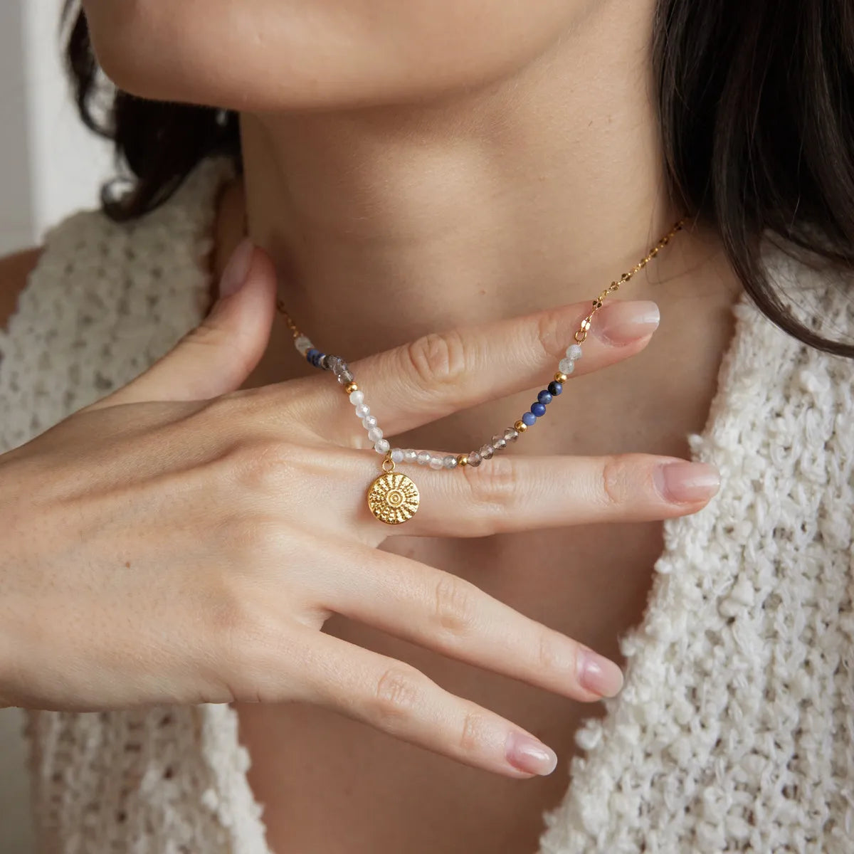 Waterproof Colorful Beaded Charm Necklace Collection
